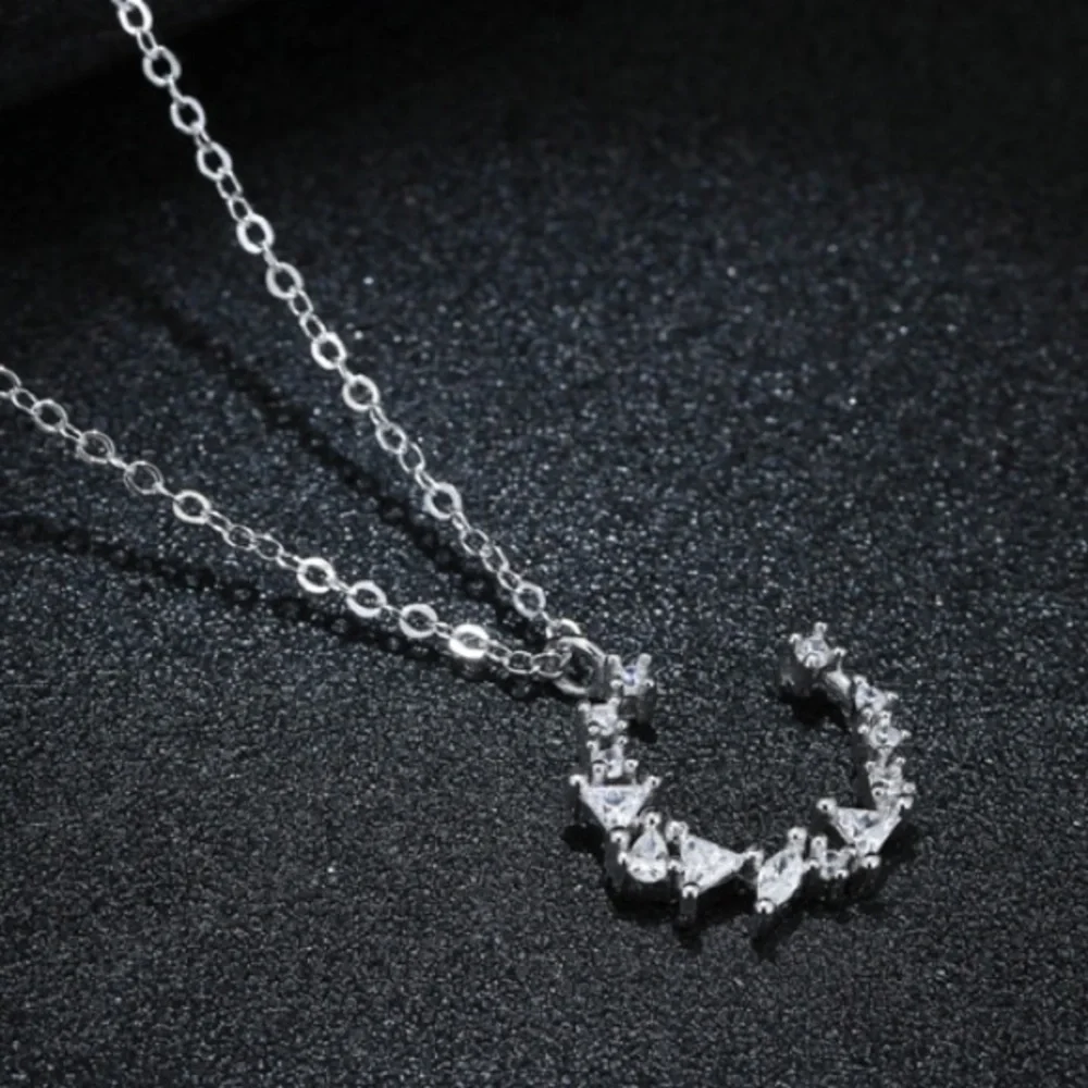 925 Sterling Silver Moon Necklace - Picture 3 of 4
